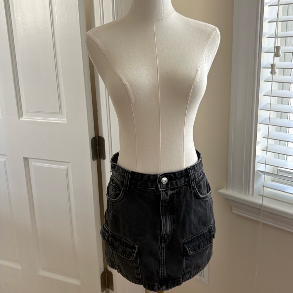 Zara Black Denim Skirt